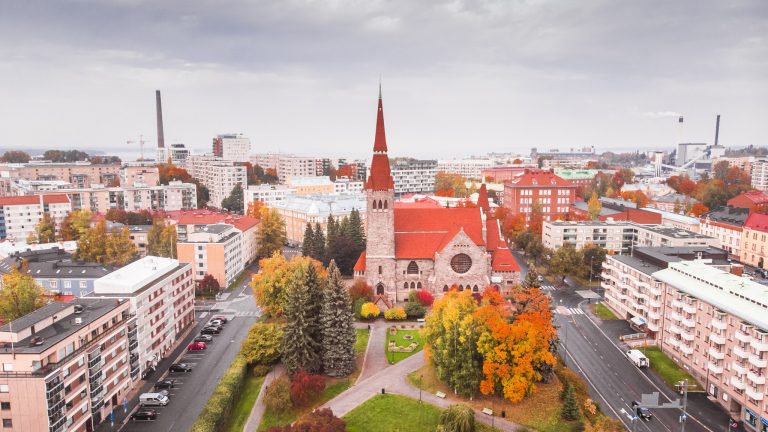 Visit Tampere Drone View Tuomiokirkko Cathedral Autumn 2020 Laura Vanzo 4
