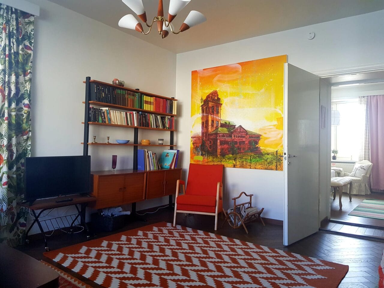 View from living room to bedroom.