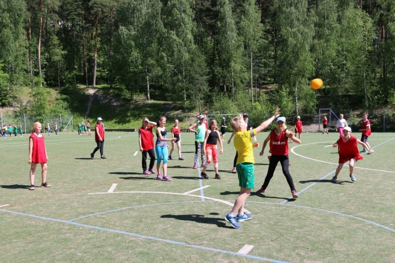 children at a sport camp