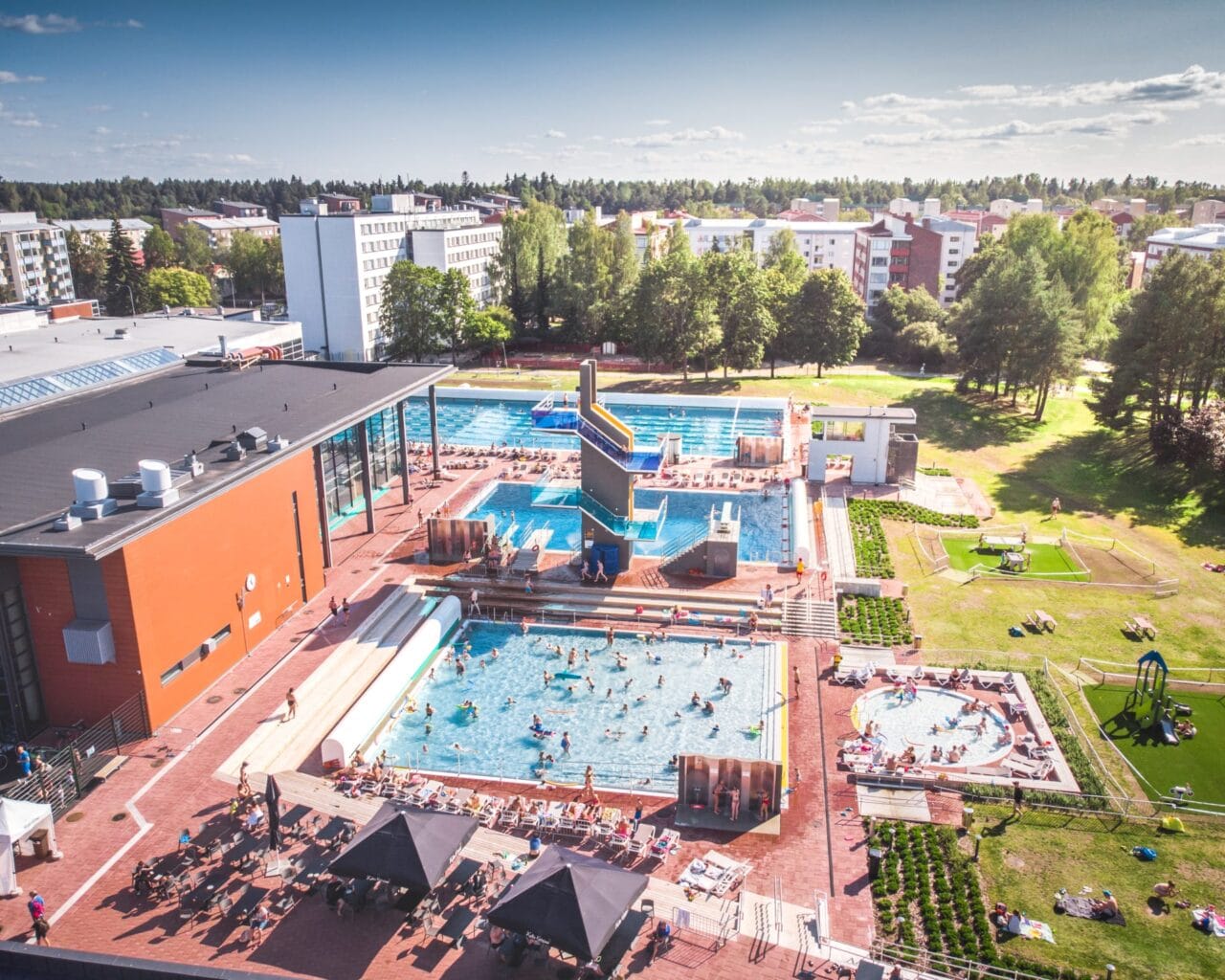 Outdoor swimming pool.