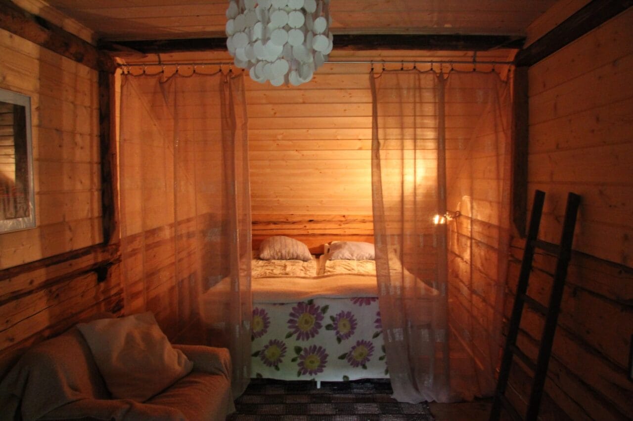 Two-Story Log Barn Room 1 on the upper floor.