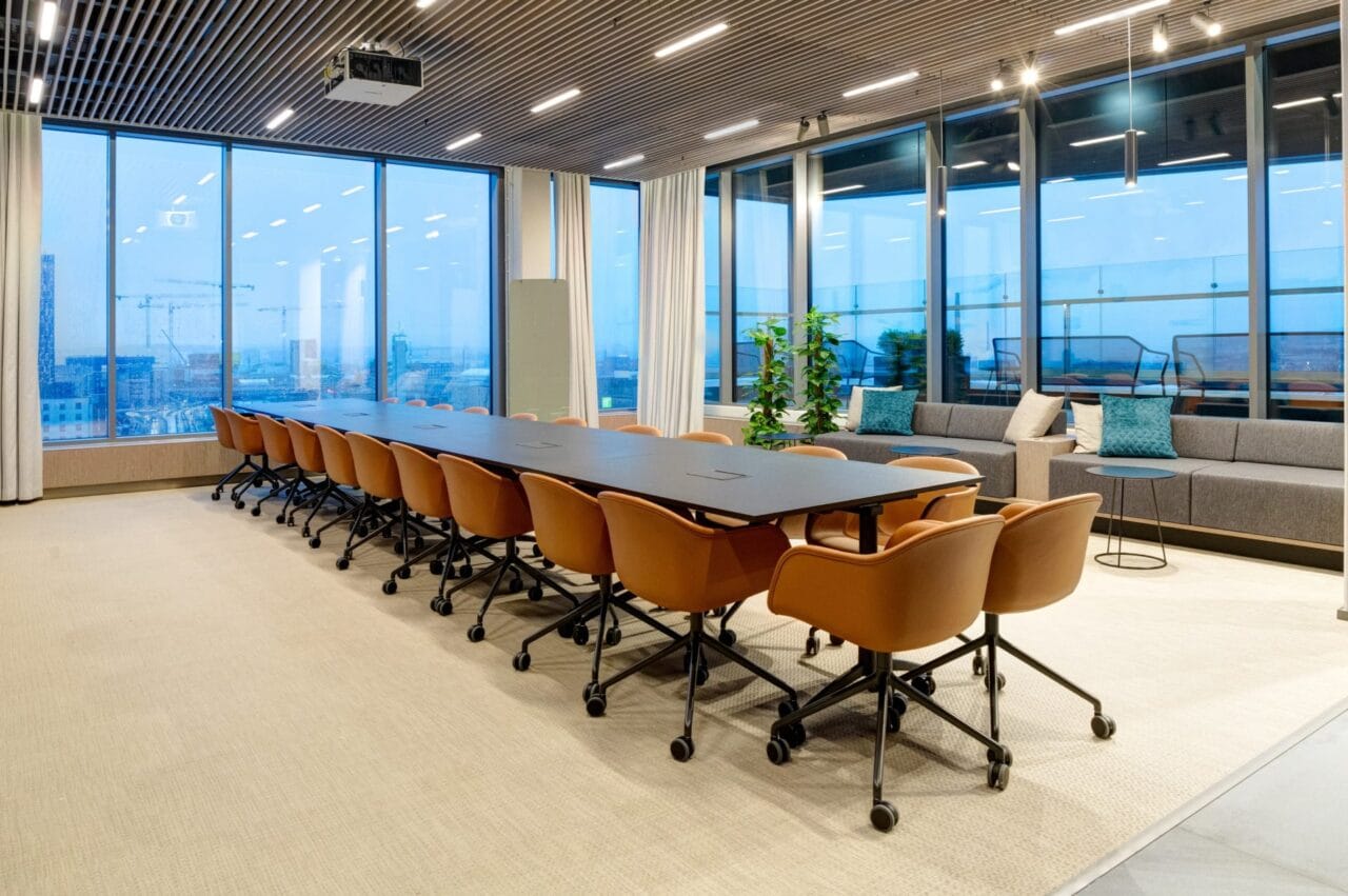 Interior on the meeting room of the VIP Sauna Aava.
