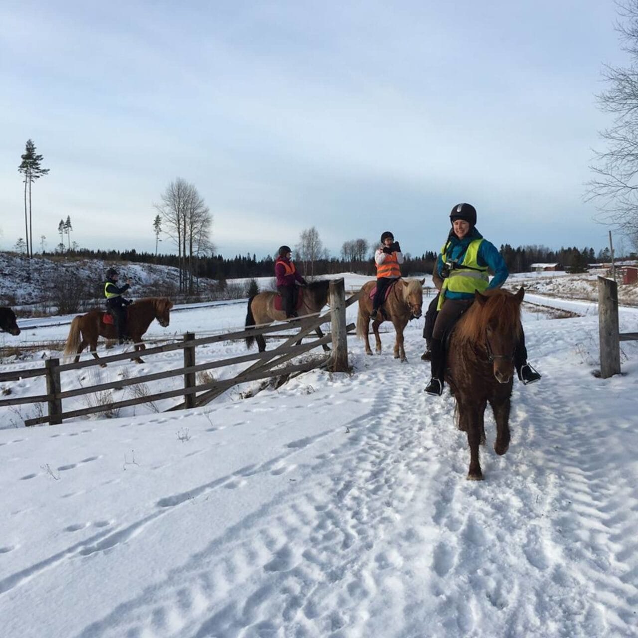 Riding in wintertime.