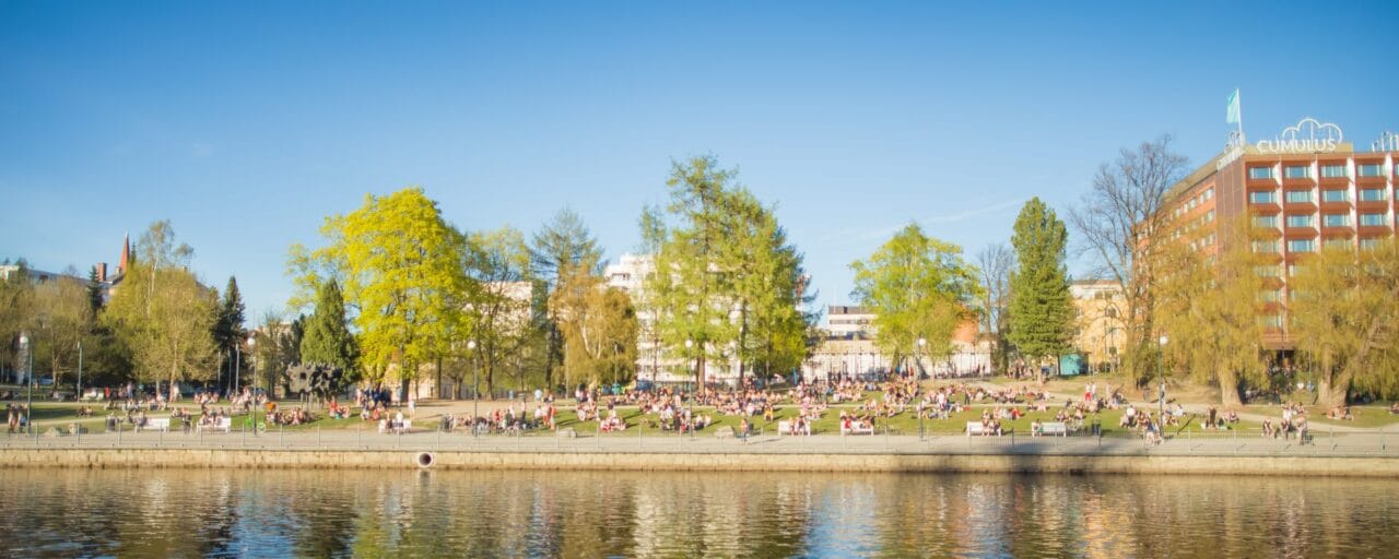 Koskipuisto park in spring.
