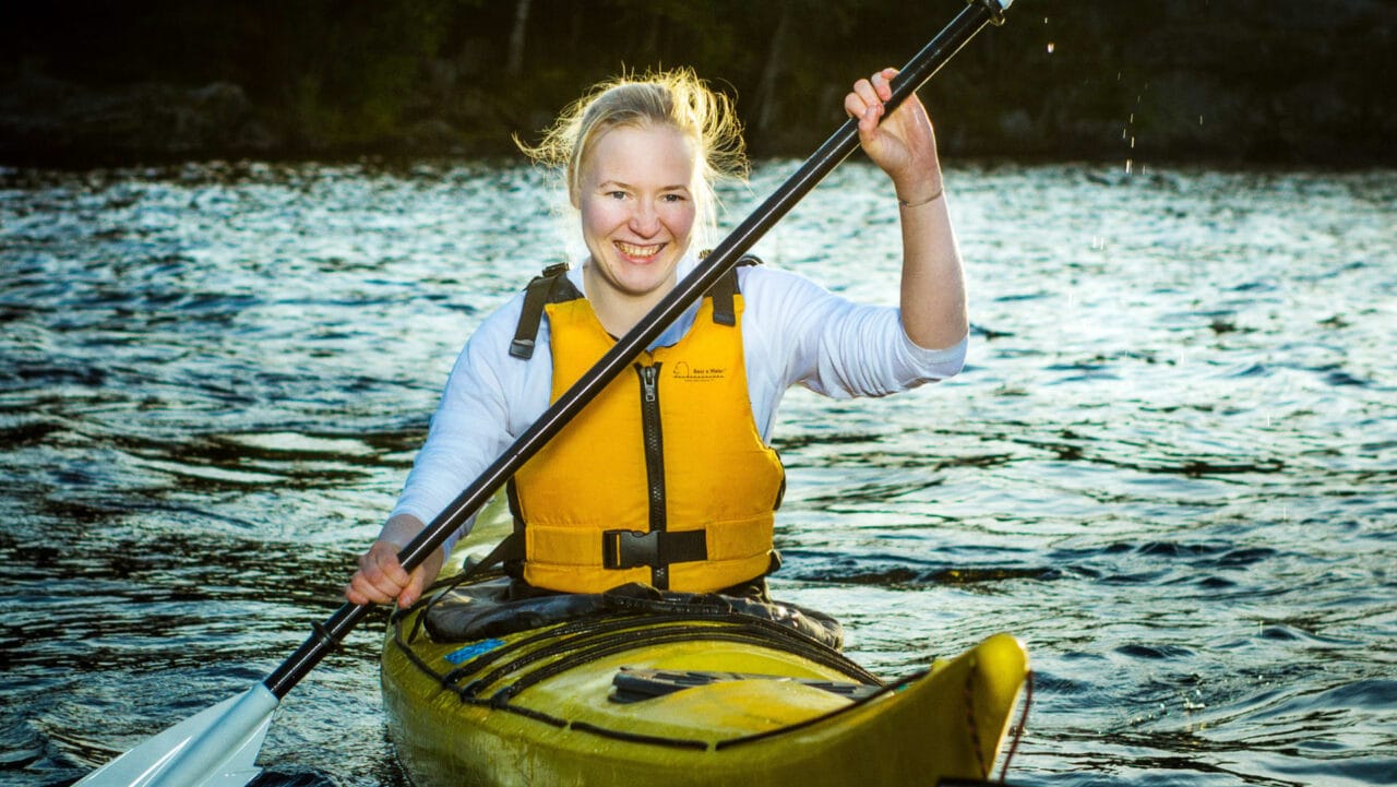 Lady in a kayak