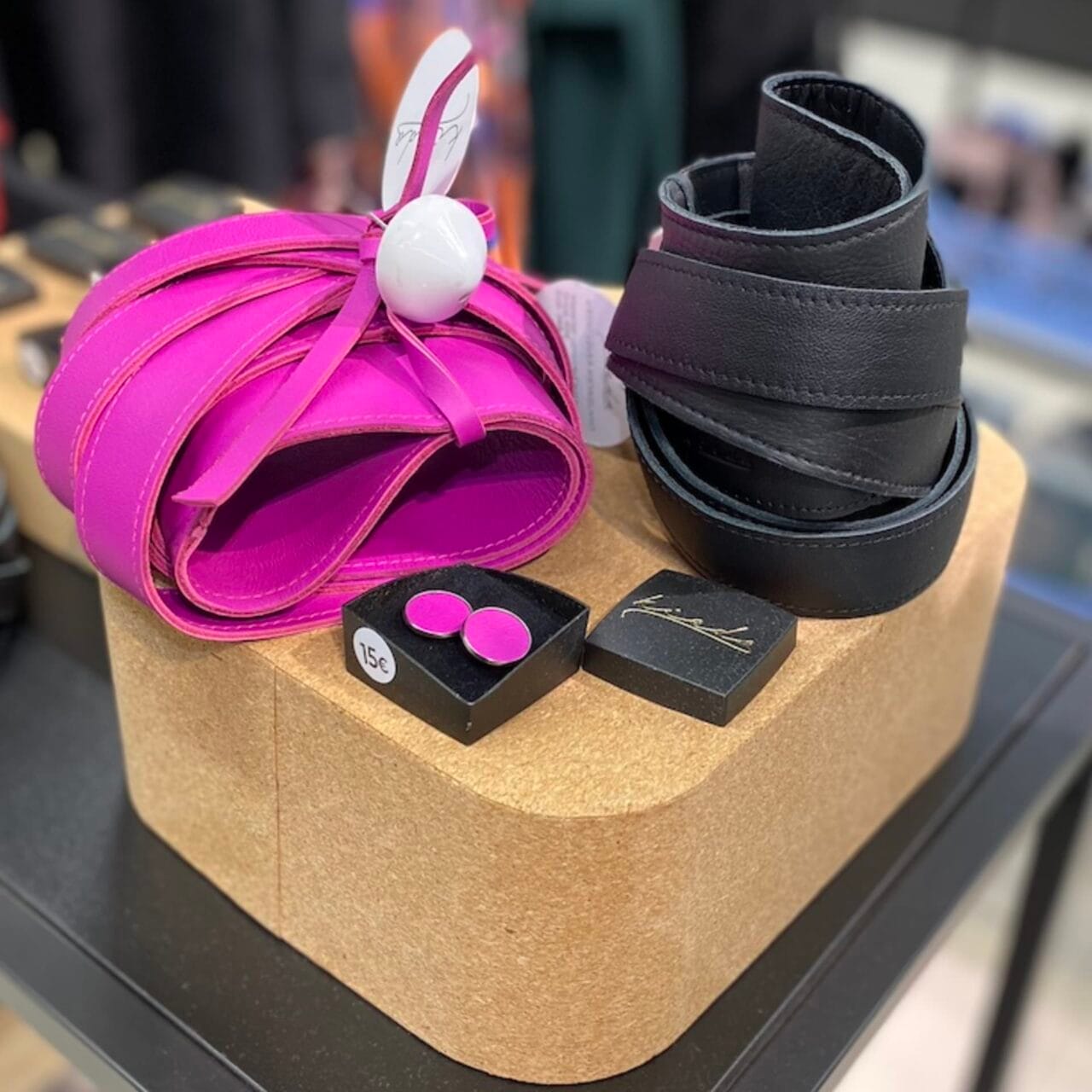 High quality belts and earrigns by finnish brand Kiedo