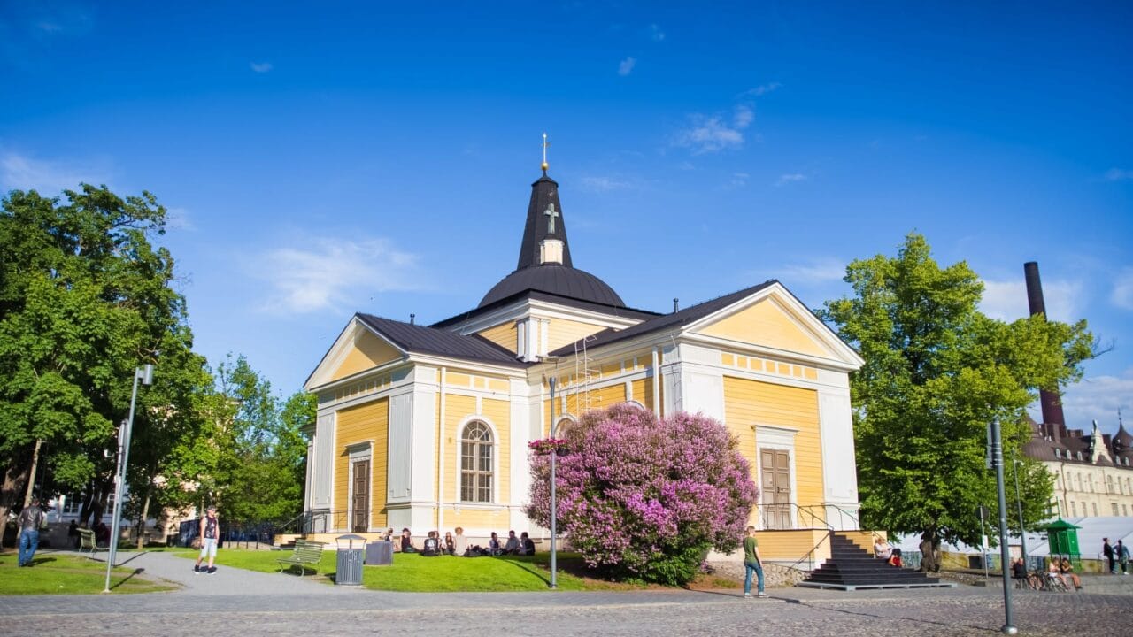 Old wooden church located at the heart of the city.