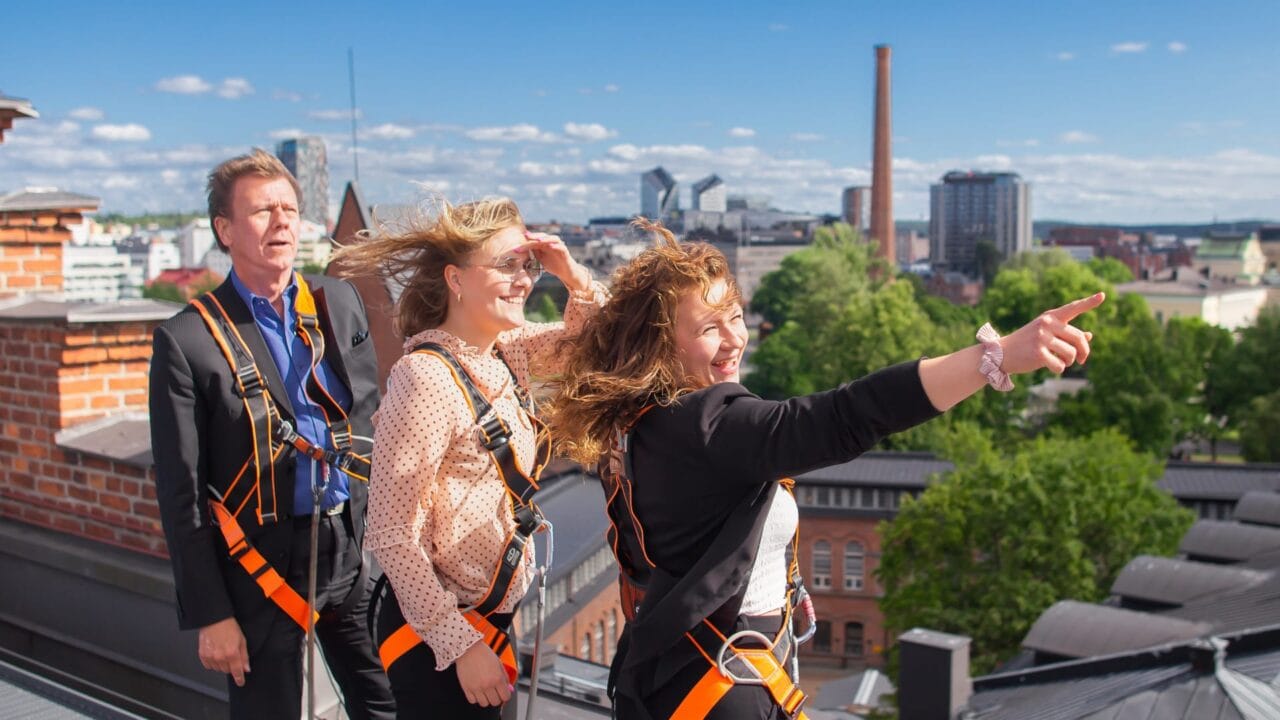 Group on the roof