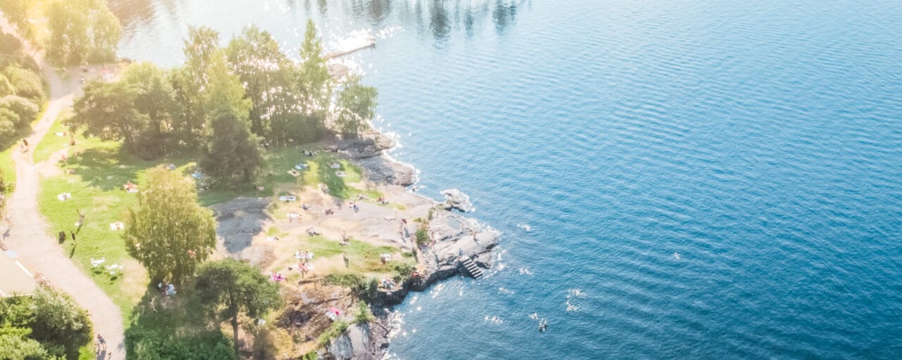 Eliander Swimming Beach from above.