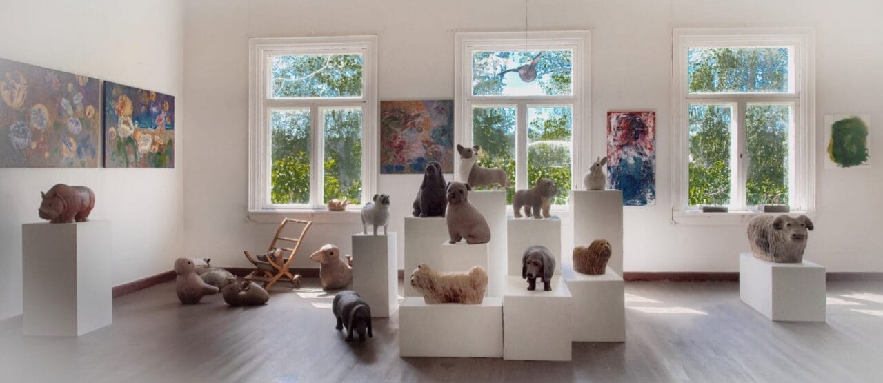 Animal figures of ceramic artist Teemu Luoto