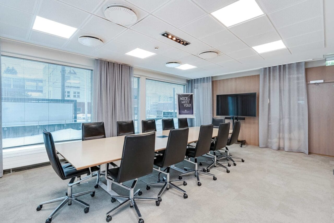 A bright meeting room for 12 persons