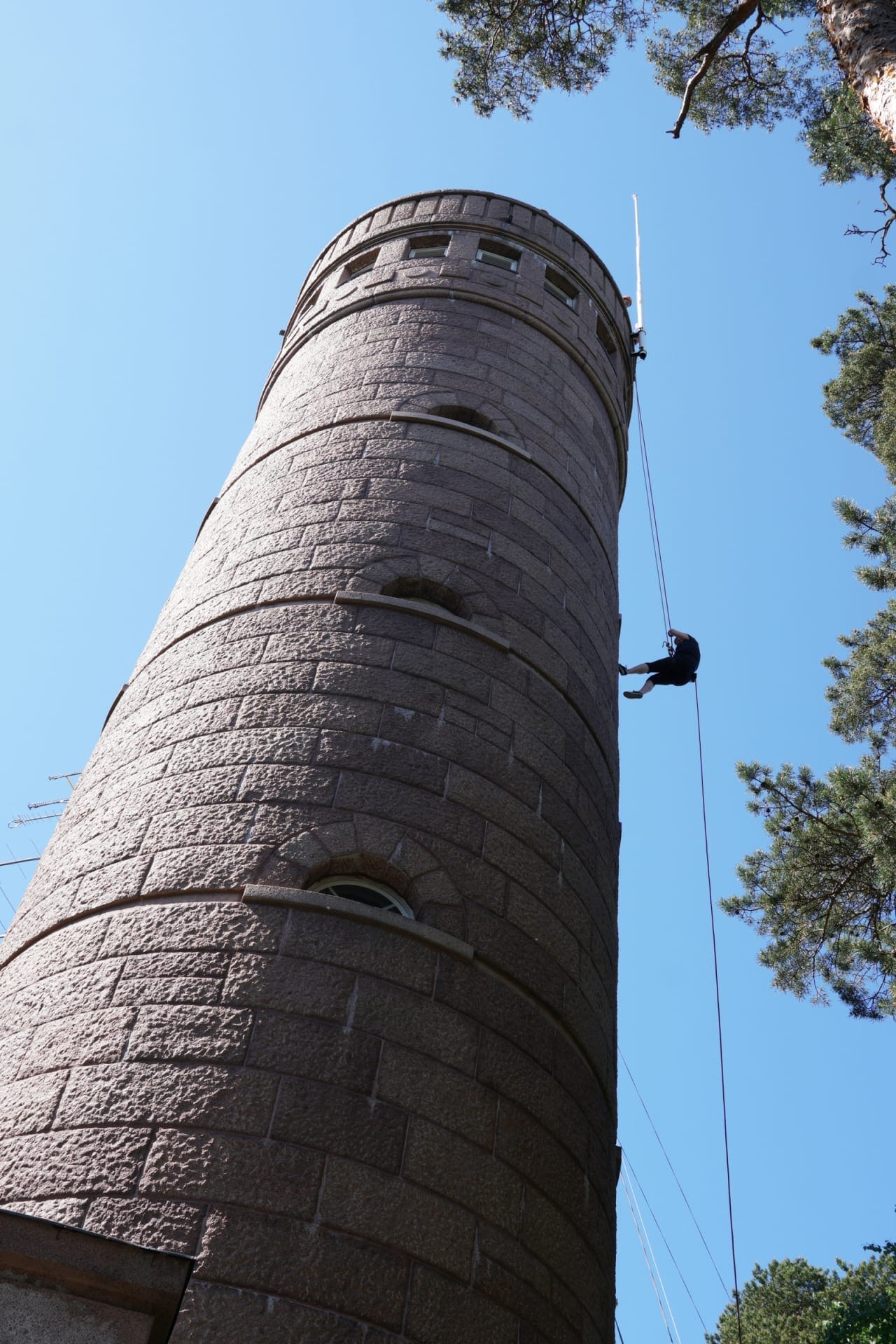 Abseiling at the tower.