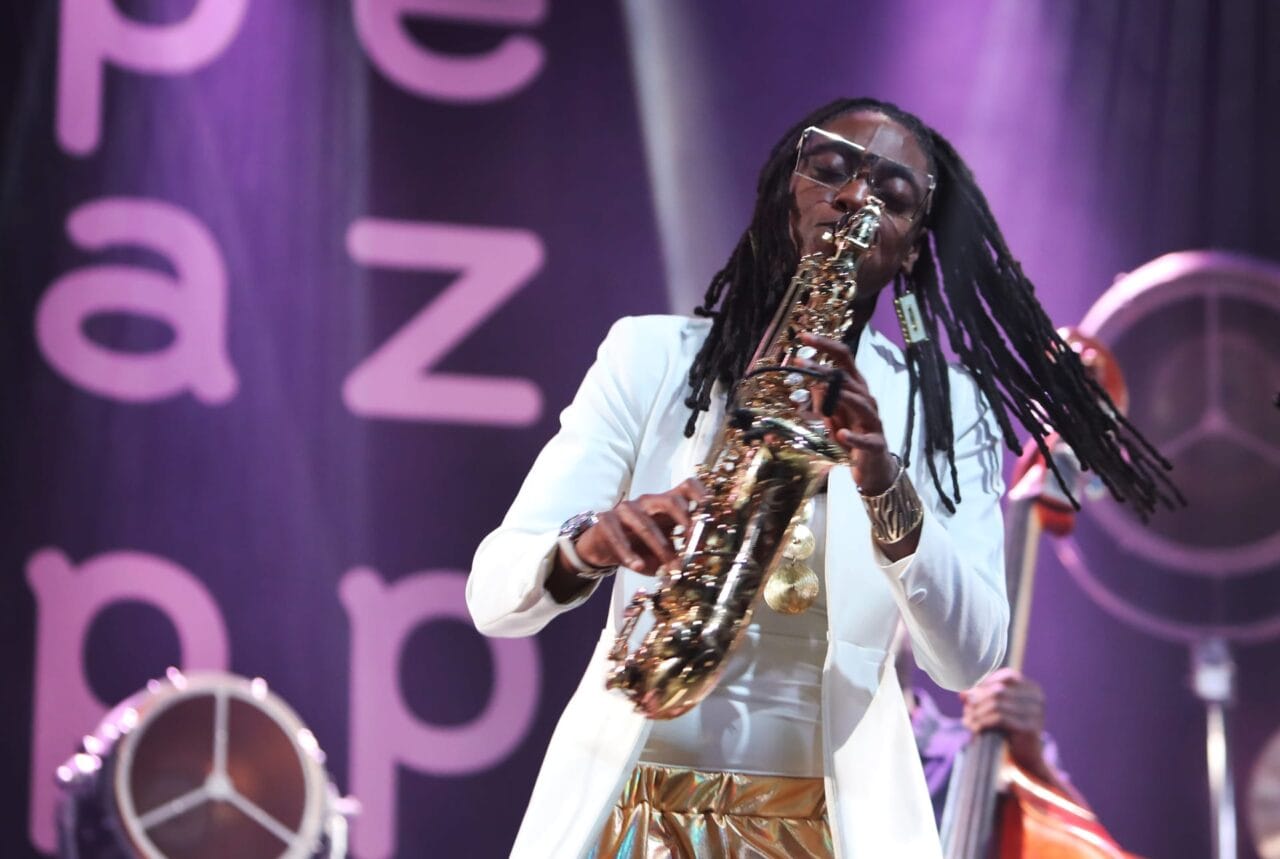 Saxophonist Lakecia Benjamin performing at the festival.