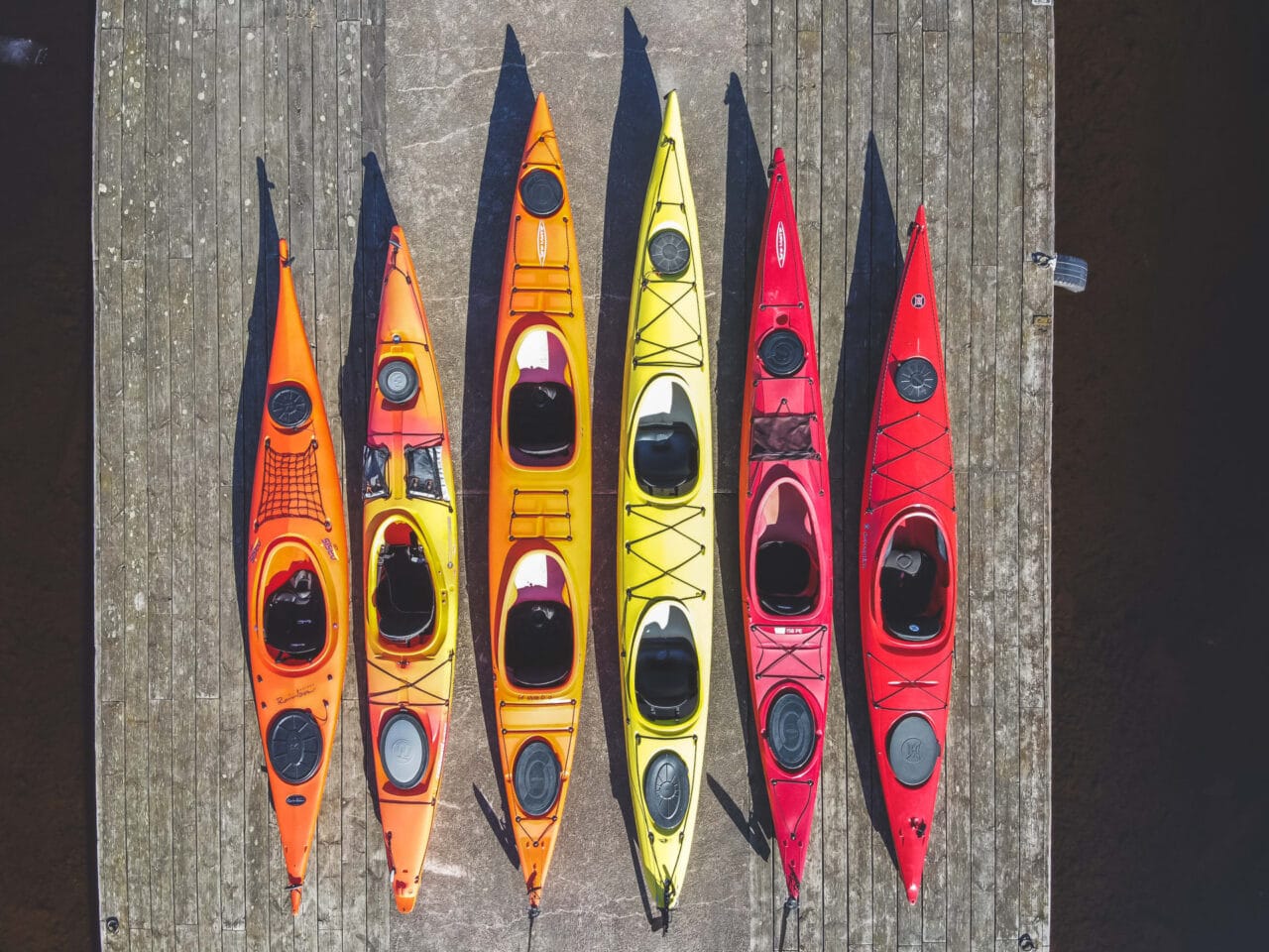 Kayaks from above.