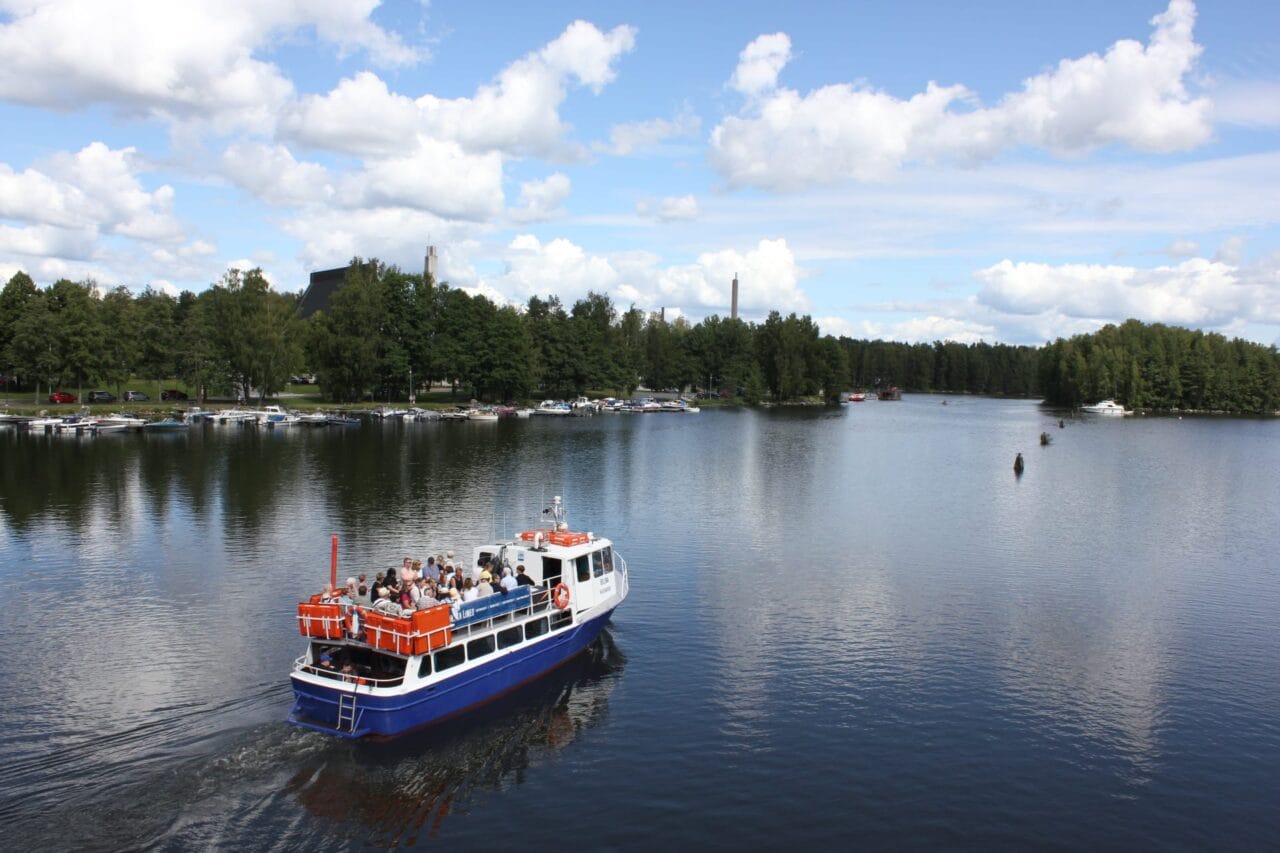 Boat cruising on the lake